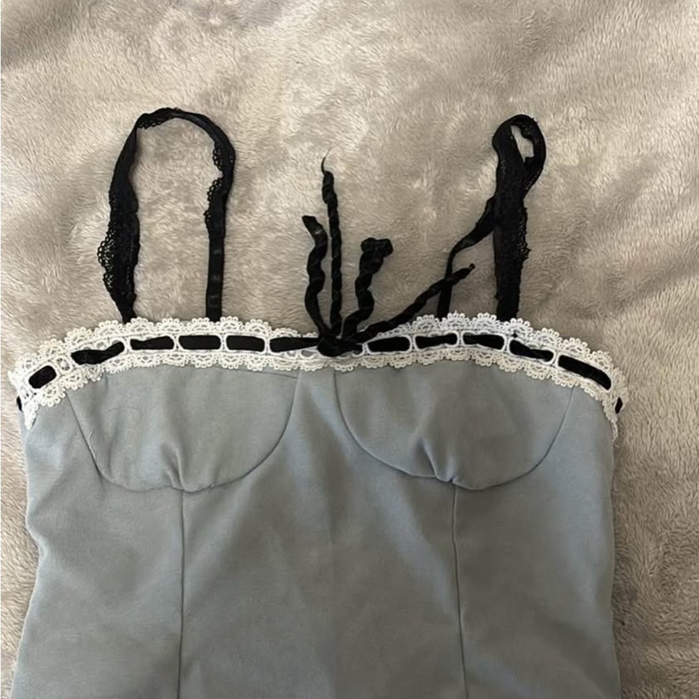 Elegant Lace-Trimmed Camisole in Gray